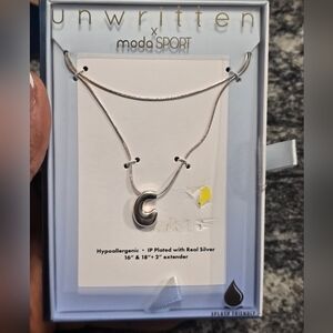 Unwritten Silver Letter C Name  Necklace Women New